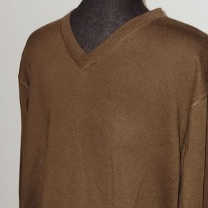 Tommy Bahama Mens Brown V Neck Pullover Sweater Si
